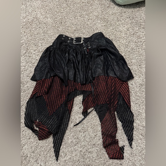 Devil Inspired Red Black Mini Skirt - Picture 2 of 3